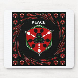 "Peace: with Shield Emblem" Art Print Mouse Mat