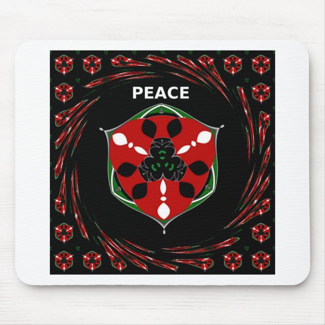 "Peace: with Shield Emblem" Art Print Mouse Mat (Front)