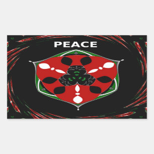 "Peace: with Shield Emblem" Art Print Rectangular Sticker
