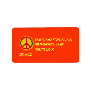 Peace with Sun Personalised Address Label