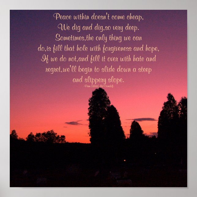 Peace within doesn't come cheap...Poster Poster (Front)