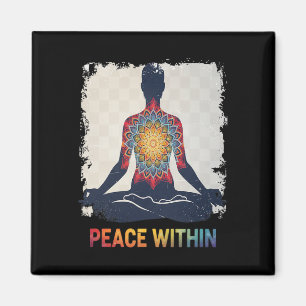 Peace Within Mandala Yoga Meditation Design Magnet