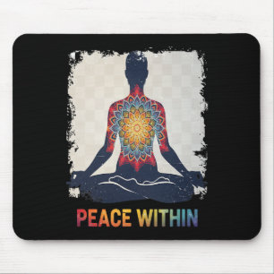 Peace Within Mandala Yoga Meditation Design Mouse Mat