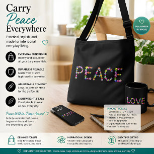 Peace Within, Peace Around Inspirational Crossbody Bag