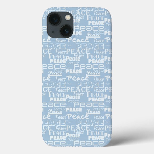 Peace Word Art Blue Case-Mate iPhone Case (Back)