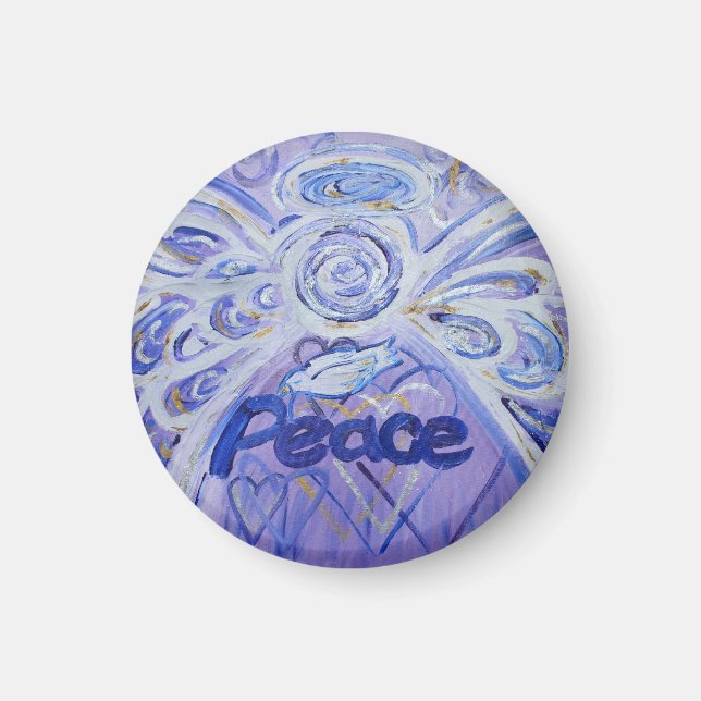 Peace Word Art Guardian Angel Magnet (Front)