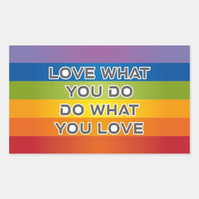 Peace Word Letters - Flag on Rainbow Background Rectangular Sticker (Front)