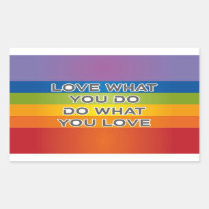 Peace Word Letters - Flag on Rainbow Background Rectangular Sticker