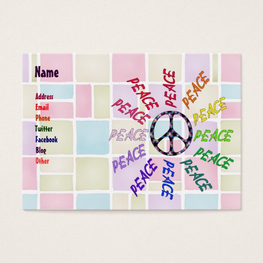 Peace Words Circle Business Card