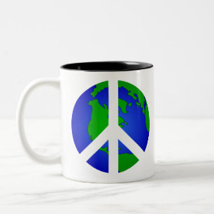 Peace World Peace Two-Tone Coffee Mug