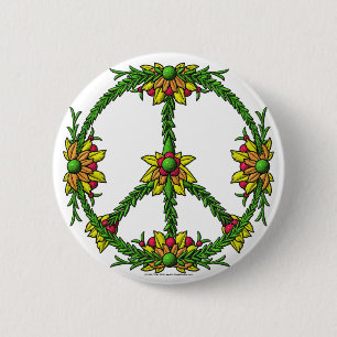 Peace Wreath 6 Cm Round Badge