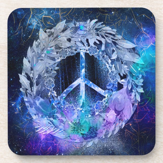 Peace Wreath Blues Coaster (Front)