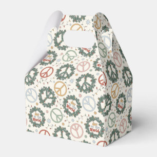 Peace Wreaths and Joy to the World Pattern Favour Box