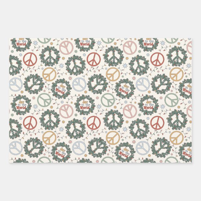 Peace Wreaths Wrapping Paper (Front)