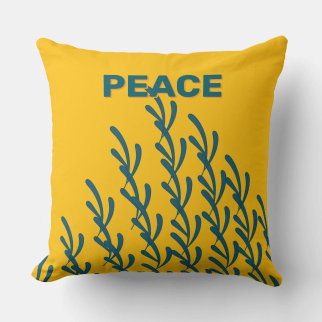 PEACE Yellow  Cushion (Front)