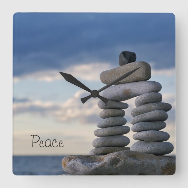 Peace Zen Rocks Clock (Front)