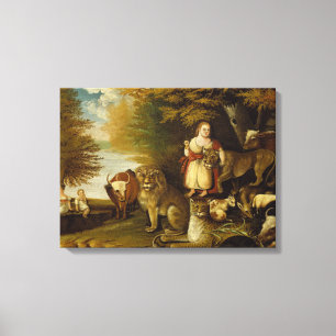 Peaceable Kingdom   1830-32 Canvas Print