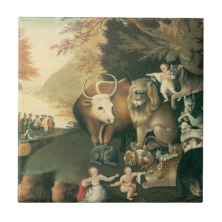Peaceable Kingdom by Edward Hicks Vintage Folk Art Tile