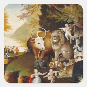 Peaceable Kingdom, c.1834 (oil on canvas) Square Sticker