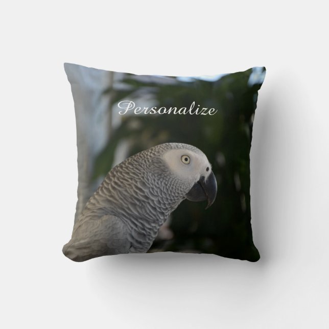 Peaceful African Grey Cushion (Front)
