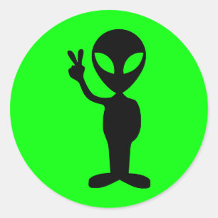 Peaceful Alien Classic Round Sticker