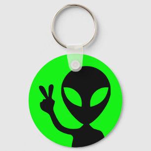 Peaceful Alien Key Ring