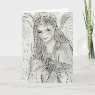 peaceful angel holiday card