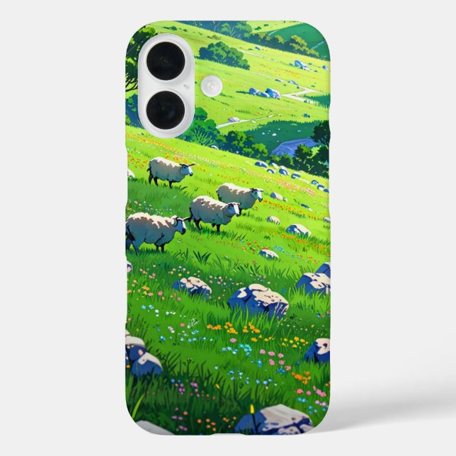 Peaceful Anime Summer Hills Case-Mate iPhone Case (Back)