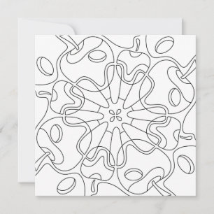 Peaceful Autumn: Abstract Apples Colouring Card