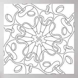 Peaceful Autumn: Abstract Apples Colouring Poster