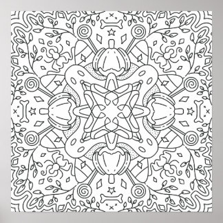 Peaceful Autumn: Halloween Magic Colouring Poster