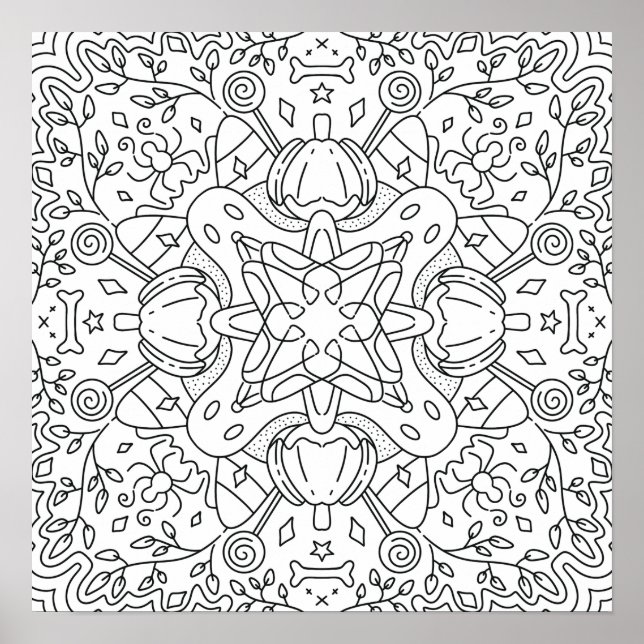 Peaceful Autumn: Halloween Magic Colouring Poster (Front)