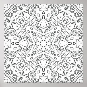 Peaceful Autumn: Halloween Magic Colouring Poster