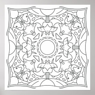 Peaceful Autumn: Halloween Spooky Night Colouring Poster
