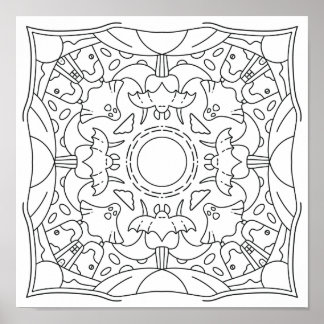 Peaceful Autumn: Halloween Spooky Night Colouring Poster