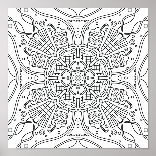 Peaceful Autumn: Halloween Spooky Night Colouring Poster (Front)