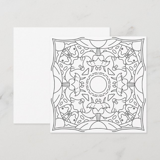 Peaceful Autumn: Spooky Night Colouring Card (Front/Back)