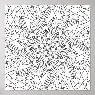 Peaceful Autumn: Woodland Colouring Poster