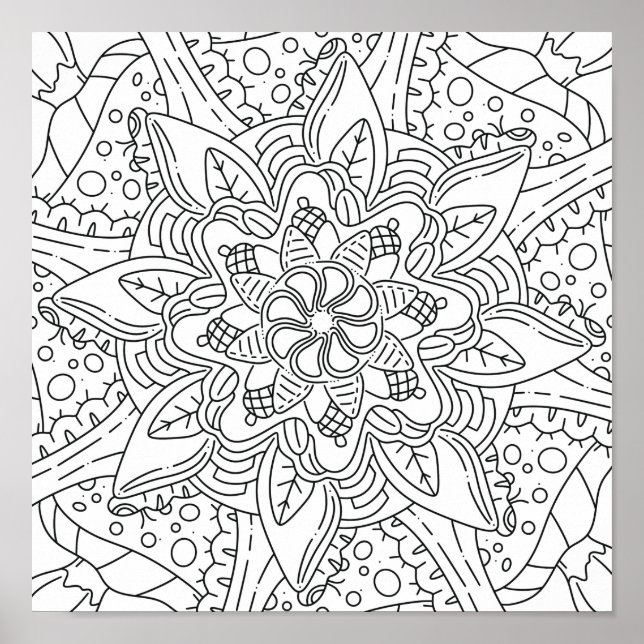 Peaceful Autumn: Woodland Colouring Poster (Front)