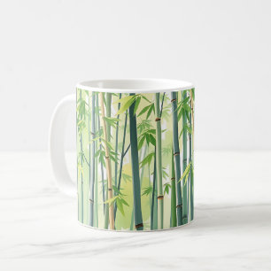 Peaceful Bamboo Forest in Watercolor Coffee Mug