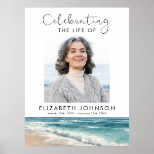 Peaceful Beach Celebration of Life Welcome Sign