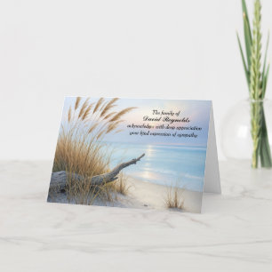 Peaceful Beach Morning Thank You from Family Card