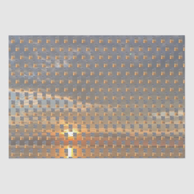 Peaceful Beach Ocean Sky Sunrise Collage Tissue Pa Tissue Paper (Front)