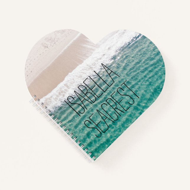 Peaceful Beach Waves Name Notebook (Front)