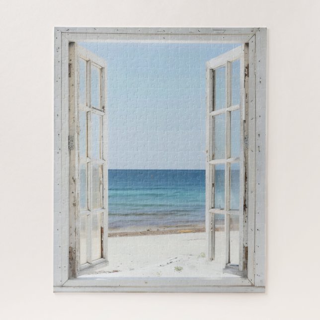 Peaceful Beach Window View Jigsaw Puzzle (Vertical)