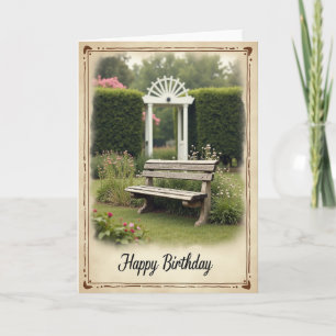 Peaceful Birthday Garden Bench Card