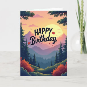 Peaceful Birthday Twilight Trees Card