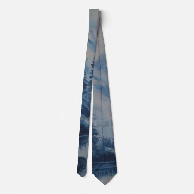 Peaceful Blue Mountain Tie (Back)