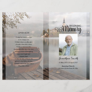 Peaceful Boat Funeral Program template