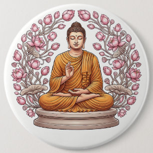 Peaceful Buddha Artistic Pin-back Button